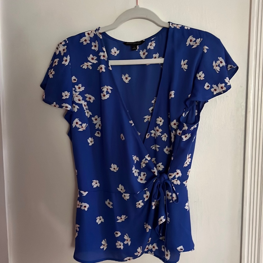 Banana republic wrap style peplum shirt